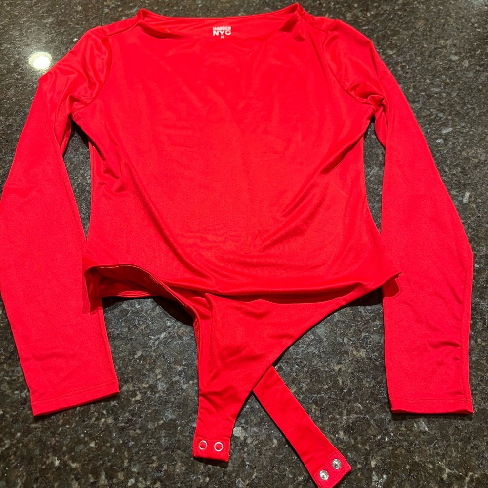 Red Long Sleeve Bodysuit